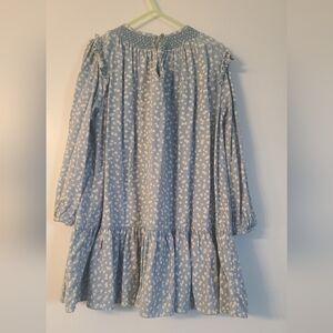 Baby GAP Light Blue Dress with White Heart Pattern Size 5